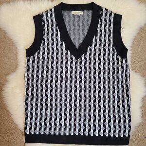 Christian Siriano Black and White Boxy Sweater Vest